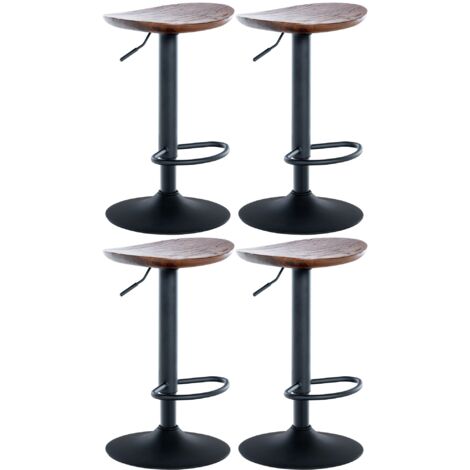 Set di 4 sgabelli da bar HWC-A73 con seduta in legno, sgabello da bar