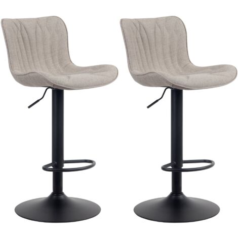 Set Di 2 Sgabelli Da Bar Girevoli Con Schienale – Altezza 68 Cm – Imbottiti In Ecopelle Grigio Scuro - 2
