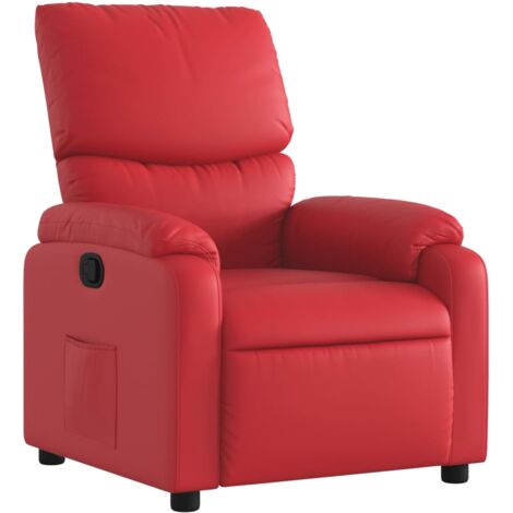 Poltrona relax TV rivestimento confortevole funzione sollevamento elettrico in PVC grigio DEC027972