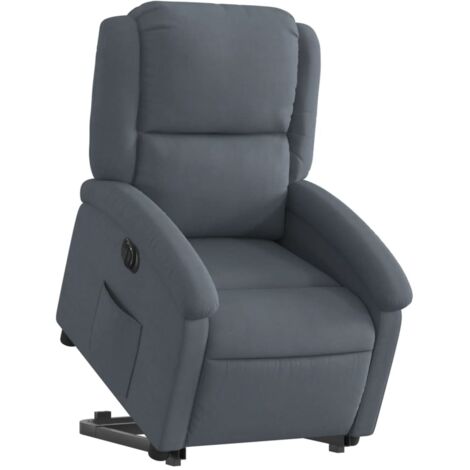 MCombo 7355 Poltrona Reclinabile Per Bambini E Ragazzi - Grigio Scuro, Con Portabicchiere E Tasche Laterali