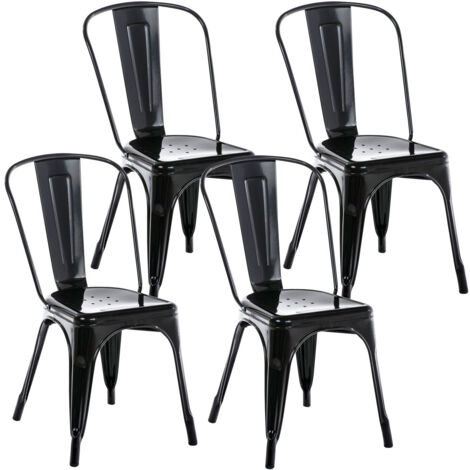Set Di 2 Sedie Da Bar Industriali Impilabili - In Metallo, Stile Vintage, Capacità 150 Kg, Per Cucina, Bar, Giardino