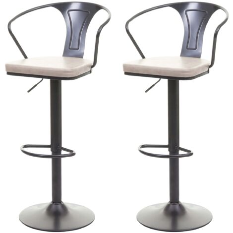 IDMarket Set 2 Sgabelli Da Bar SUMMER Con Braccioli | Effetto Rattan Nero E Gambe In Metallo | Seduta Con Cuscino Rimovibile, Altezza Totale 107 Cm - 2
