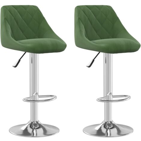 Sgabelli da bar Set di 2 sedie da pranzo Sgabelli da bar per la colazione Sedie da bar in velluto verde con schienali e gambe in metallo nero/oro