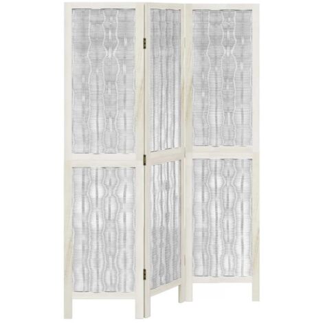 Divisorio Ambienti 6 Pannelli | Paravento | Separé Da Interno Bianco Legno Massello Di Paulownia Cfw50537 92223318