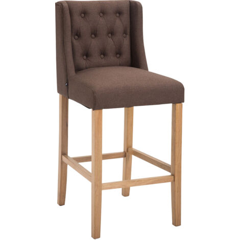 Sgabello Da Bar Pieghevole Con Schienale E Poggiapiedi – Struttura In Metallo, Seduta In Pelle Marrone, Altezza 65 Cm, Portatile Per Cucina E Campeggio