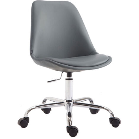 Sedia da Ufficio in Pelle in Legno Senza braccioli, Sedia da scrivania Regolabile in Altezza per Sala conferenze, Sedia da Computer con Cuscino in Spugna