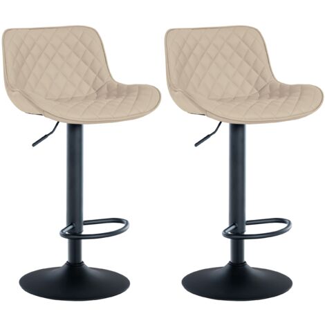 OZSSLJJ Set di 2 sgabelli da bar girevoli in velluto, sgabelli alti con schienale, sgabelli alti per bancone della cucina, casa, bar, sala da pranzo (beige, altezza: 65 cm