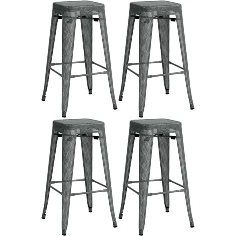 Set 4 Sgabelli Bar In Metallo Mason Rame