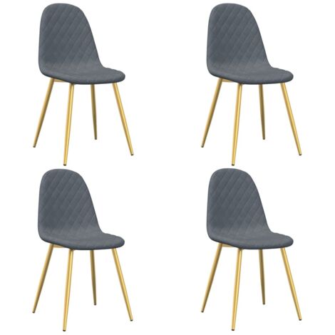 Set di 2 sedie design moderno e lussuoso, in velluto, gambe in metallo stabili, grigio e argento | Leroy Merlin