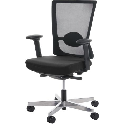 GALIZIA Sedia Da Ufficio Ergonomicamente - Elevazione A Gas, Base Cromata Con Ruote, Prodotta In Italia, Certificata, Nero Tessuto