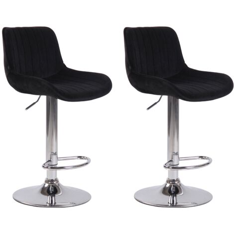 2 Sgabelli Alti Regolabili IDMarket Karl Design | Nero Con Seduta In Schiuma – Altezza 82-104 Cm, Base Rotonda