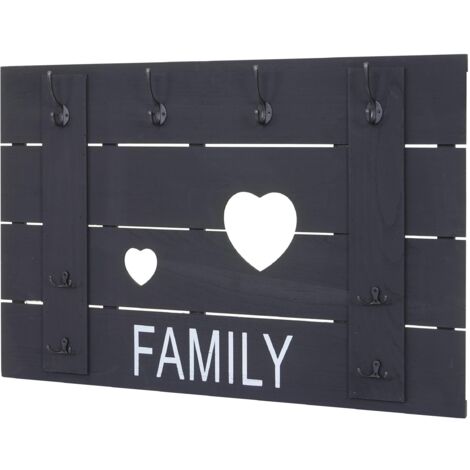 Festnight Appendiabiti Da Parete In MDF Con 6 Ganci, Design Vintage 120x40 Cm, Colori Disponibili: Nero, Bianco, Verde, Marrone