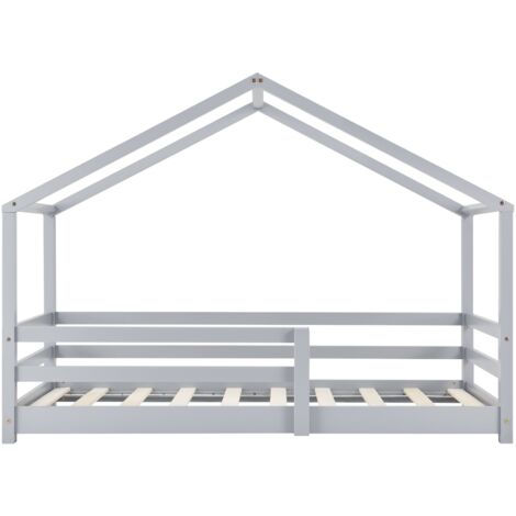 Letto per bambini con barriera di sicurezza, legno di pino massiccio
