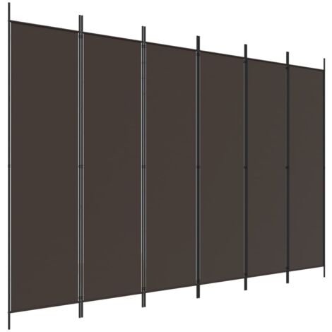 Divisorio Ambienti 3 Pannelli - 525x180cm In Tessuto, Marrone, Paravento Pieghevole Per Privacy - Foto 6