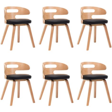 Set Di 6 Sedie Da Pranzo In Tessuto E Legno | Imbottite E Morbide | Con Rifiniture A Chiodo E Gambe In Gomma | Per Cucina E Sala Da Pranzo - 2