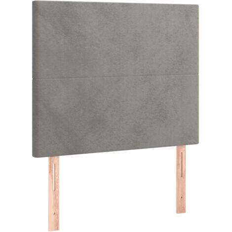 Gecheer Testiera Letto In Tessuto Grigio Chiaro – 80x5x78/88 Cm – Altezza Regolabile – Per Letto Matrimoniale O Singolo – Gambe In Legno - copertina