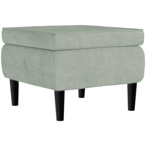 Pouf Poggiapiedi In Tessuto Effetto Lino Imbottito 40x30x24 Cm Grigio Homcom | Maisons Du Monde - Foto 8