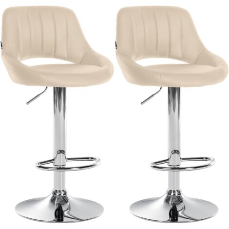 Sgabello Da Bar LANTUS Vintage, Set Di 2 Con Schienale Curvo E Altezza Regolabile (63-83 Cm) - Rivestimento In Velluto, Struttura In Metallo, Poggiapiedi, Girevoli 360°