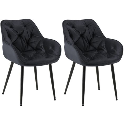 STOCK LINE - Set 2 Sedie Sala Da Pranzo Ariis Gambe In Acciaio Nero