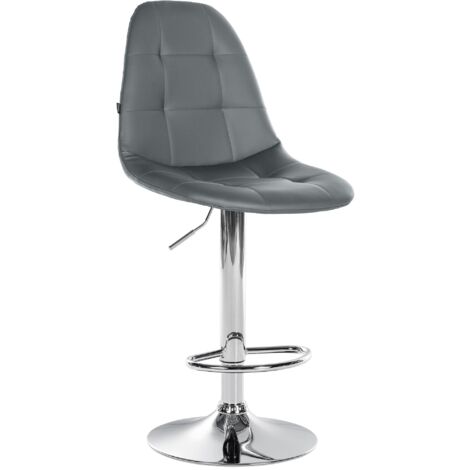SIMPLIHOME Lowell Sgabello Da Bar Girevole Regolabile In Altezza - Rivestito In Tessuto Lino Grigio Chiaro, Base Cromata