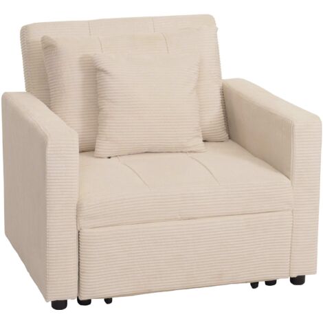 Poltrona Relax In Velluto Regolabile - 14 Posizioni, Imbottitura Spessa, Rivestimento Lavabile - Beige