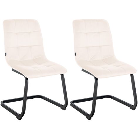 Set Di 2 Sedie Da Pranzo, Sedie Da Soggiorno, Sedie Da Cucina, Sedie In Sedie In Velluto Mobili Imbottiti 48x45x77cm Bianco 86207932