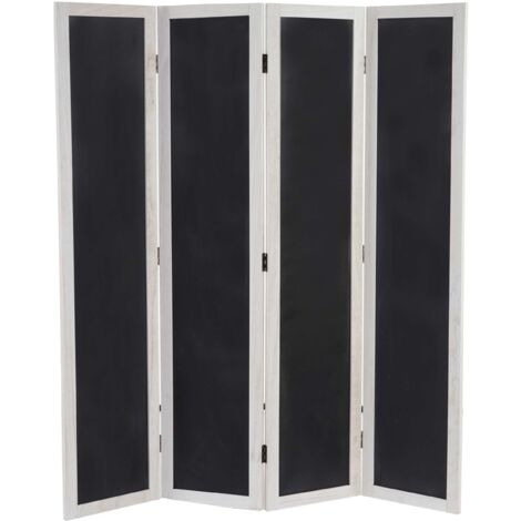 HOMCOM Paravento A 4 Ante Per Interni, Divisorio In Legno Per Camera E Ufficio 182x170 Cm Bianco 95218691