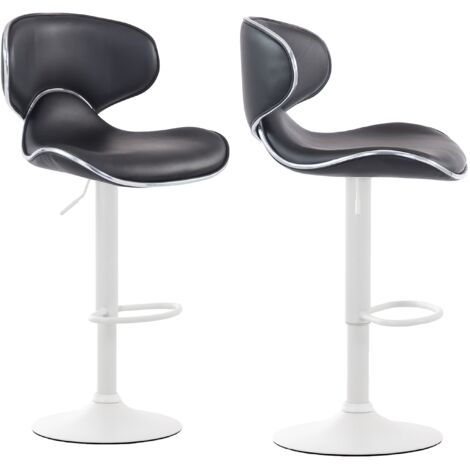 HOMCOM Set 2 Sgabelli da Bar con Altezza Regolabile, Base in Metallo e Seduta Finta Pelle, Sgabelli Alti Moderni Girevoli con Schienale e Poggiapiedi 46x48x83-104cm, Blu