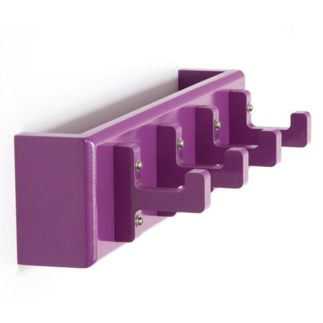 Portachiavi Da Parete Con Mensola In Legno - 5 Ganci E Ripiano - Organizer Retrò Per Ingresso - 25,4x18,5 Cm