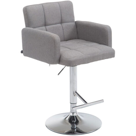 Europrimo Sgabello Da Banco In Tessuto Cotone Grigio – Sedia Per Bar E Pub - 2