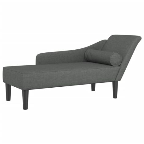 Divano chaise longue daybed per interni con cuscini in tessuto grigio scuro DEC026079