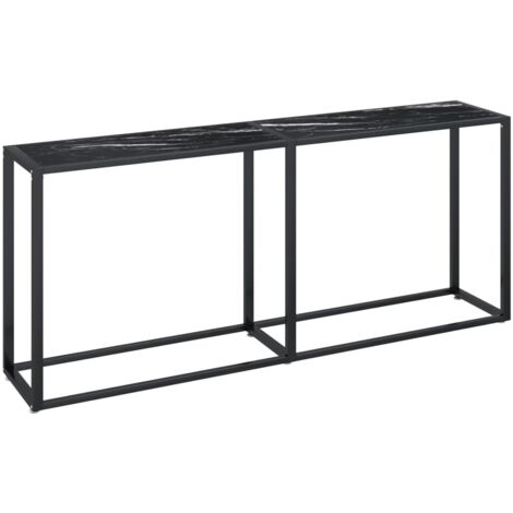 Tavolo Consolle Nero, 200 X 35 X 75,5 Cm, Vetro Temperato, 331707 - 2