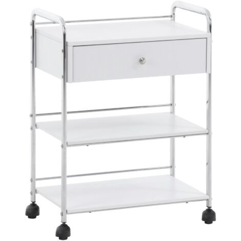 Carrello Di Servizio MCombo Con 3 Ripiani - Structure In Metallo, Ruote Con Freni, 33x43x75 Cm - Foto 8