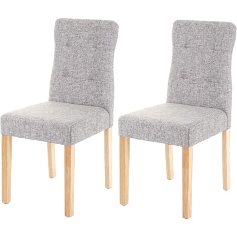 Sedia in legno con seduta ecopelle MINA Set da 2 Grigio