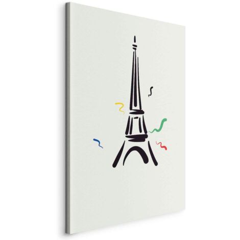 Stampa Su Tela Parigi Con Torre Eiffel – 46x31 Cm – Quadro Da Parete – Prodotto A Mano Nel Regno Unito Da Panther Print
