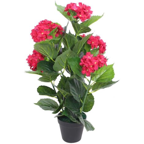 GreenBrokers Kunsthortensia in Terracotta Kleur Pot (Hoogte 46cm), Roze