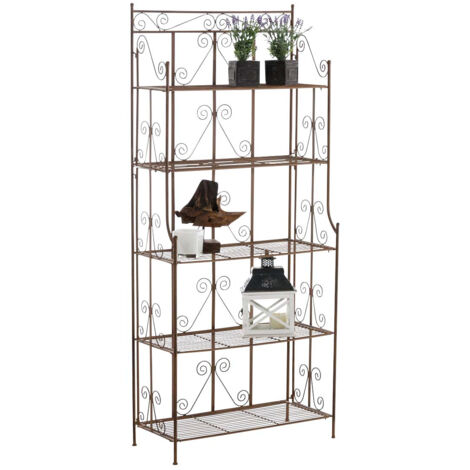 IDMarket Scaffale A Scala Hawkins 4 Ripiani - Design Industriale In Legno Effetto Invecchiato E Metallo Nero, 170x50x40 Cm