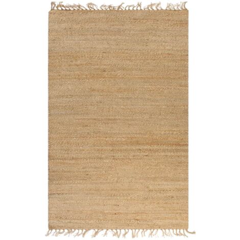 Tappeto In Juta Rigo Rustico – Tessuto A Mano, 120x180 Cm Ovale, Naturale E Resistente