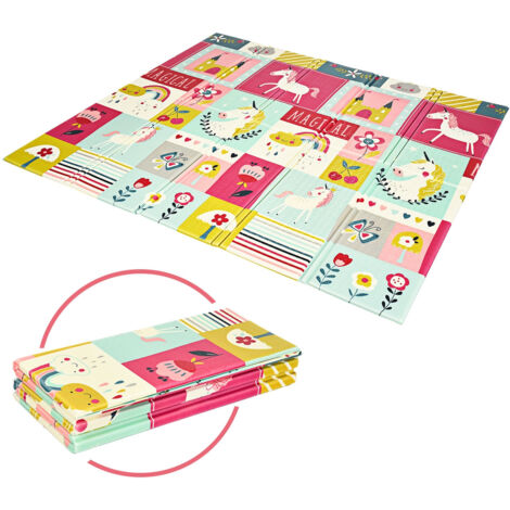 Tappetino Pieghevole Humbi 200x180x1 Cm | Schiuma XPE Bifacciale Con Alfabeto E Numeri | Antiscivolo E Impermeabile | Sicuro Per Bambini