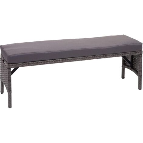 Festnight Panchina Da Giardino In Polyrattan Grigio Con Cuscini – Divano Letto 2 In 1 Reversibile 176 Cm Per Esterno - 2