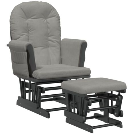 Poltrona A Dondolo Scandinava In Metallo E Legno Bianca – Sedia Relax Con Tasca Laterale, Per Allattamento, Soggiorno E Camera Da Letto (78x87x69 Cm)