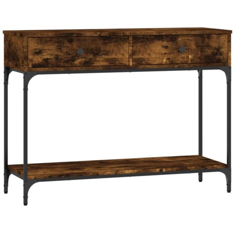 Wnutrees Consolle In Legno Con Cassetto – Tavolino Da Ingresso A 3 Ripiani, Stile Vintage, Finitura Naturale, 76x27x80 Cm