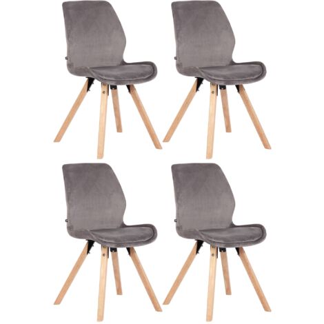 Set 2 Sedie Da Pranzo Patchwork Scandinave - Poltrone Design In Lino E Legno Di Faggio, Colore Blu, 120 Kg Portata - 4