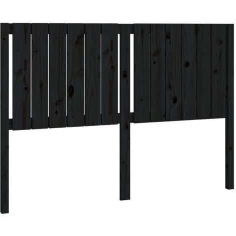 Testiera In Legno Di Pino Massiccio Hovothy – 206x4x100 Cm, Nero, Multifunzione, Per Letto Senza Testiera, Montaggio Richiesto
