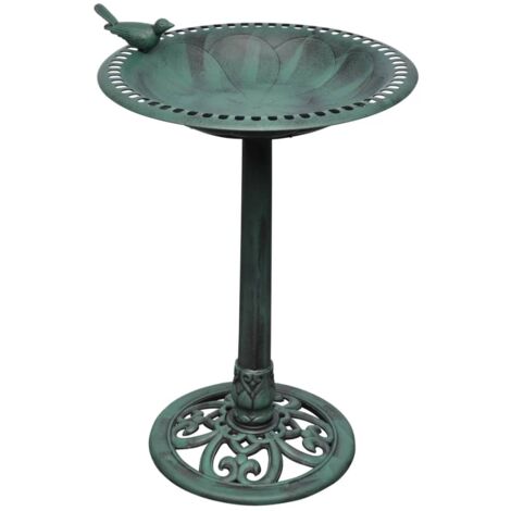 Flanacom Abbeveratoio Per Uccelli Invernale In Ceramica, Decorazione Da Giardino, Ciotola Per Bagno, Verde, 16x6 Cm