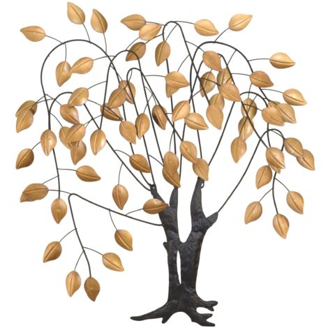 ESTART, Decorazione da parete in metallo con foglie di albero