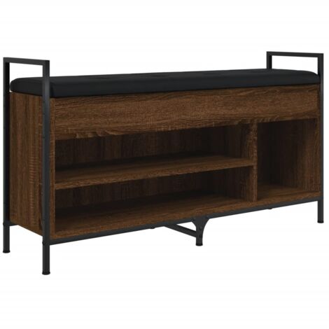 JSLJJBD Panca Portascarpe,con Seduta Imbottita in Schiuma,ripiano per Ingresso,Sedile Sfoderabile E Lavabile, Sgabello Cambiascarpe A Doppio Strato con Scarpiera 40 * 29 * 42cm Woodcolor