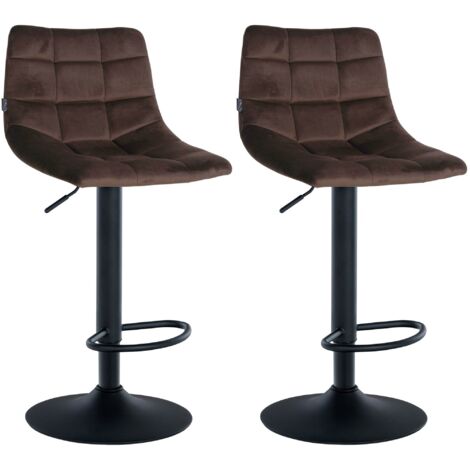 Sgabelli Da Bar Fissi Marrone Look Anticato E Metallo Nero H75 Cm  Set Di 2 Harold 62474256