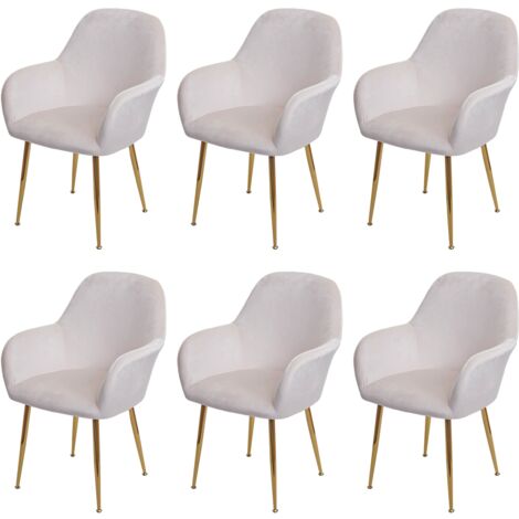 Set 6 Sedie Da Pranzo EGOONM Bianche Con Gambe In Metallo: Design Ergonomico E Resistente