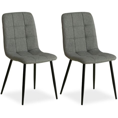 Set Di 2 Sedie Da Pranzo In Rattan E Metallo – Design Moderno Per Cucina, Soggiorno O Balcone – Nero
